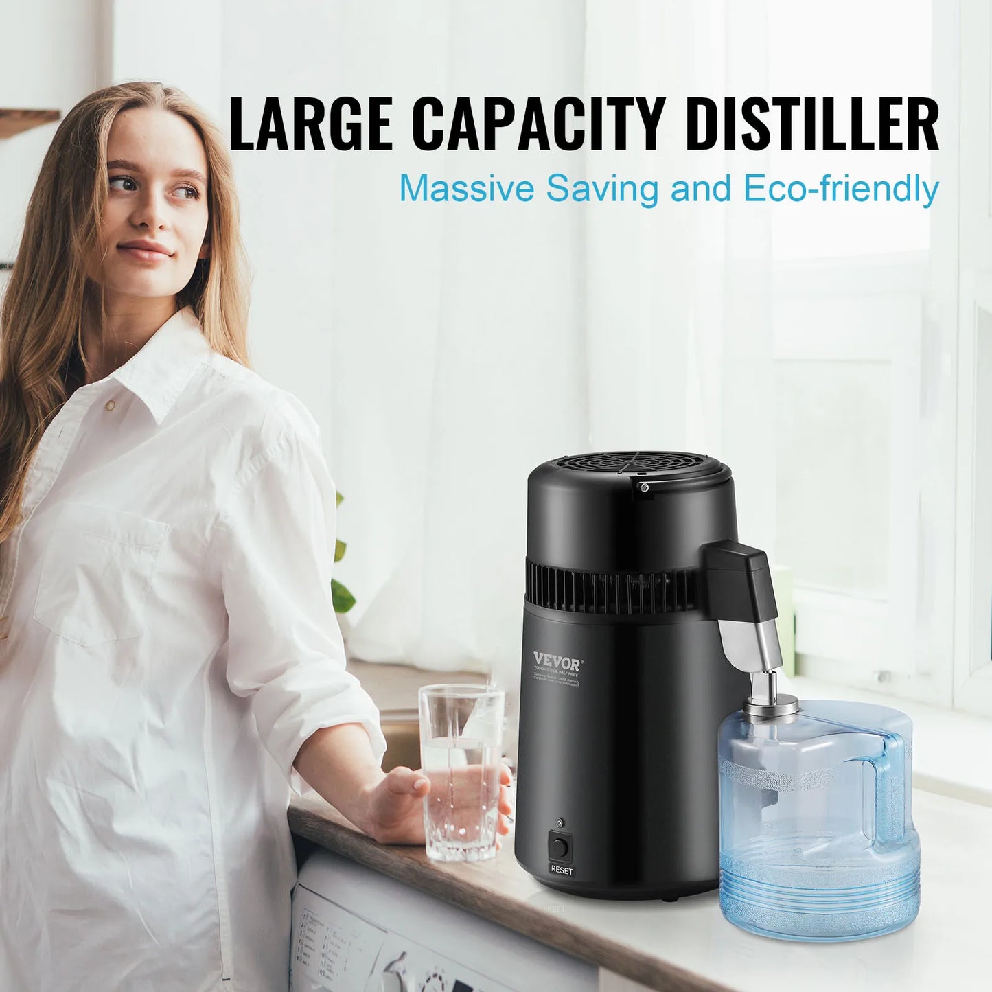 Water Distiller 4L 1.05 Gallon Pure Water Purifier Filter